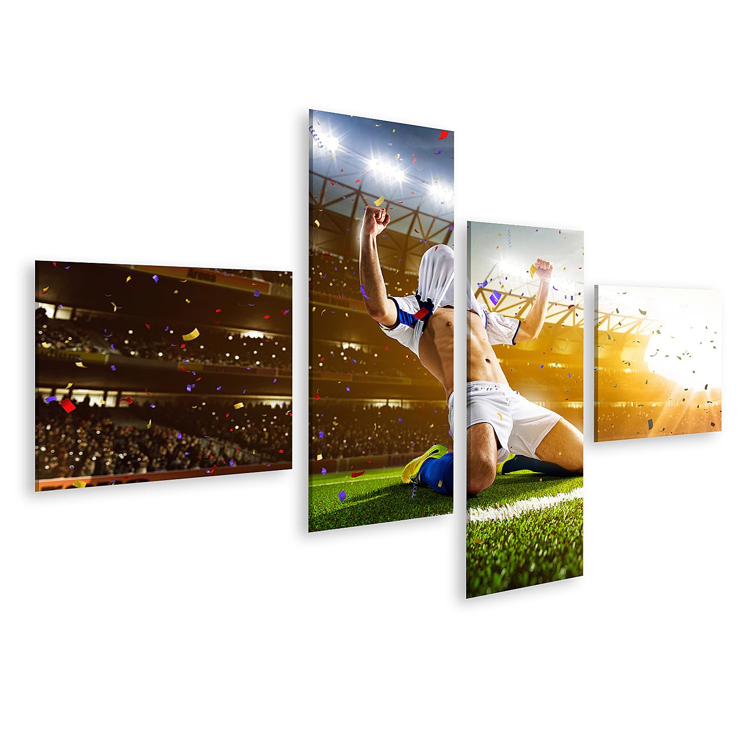 islandburner Quadro su tela tifo calcio stadio coriandoli celebrazione successo portiere giocatore immagini murali poster