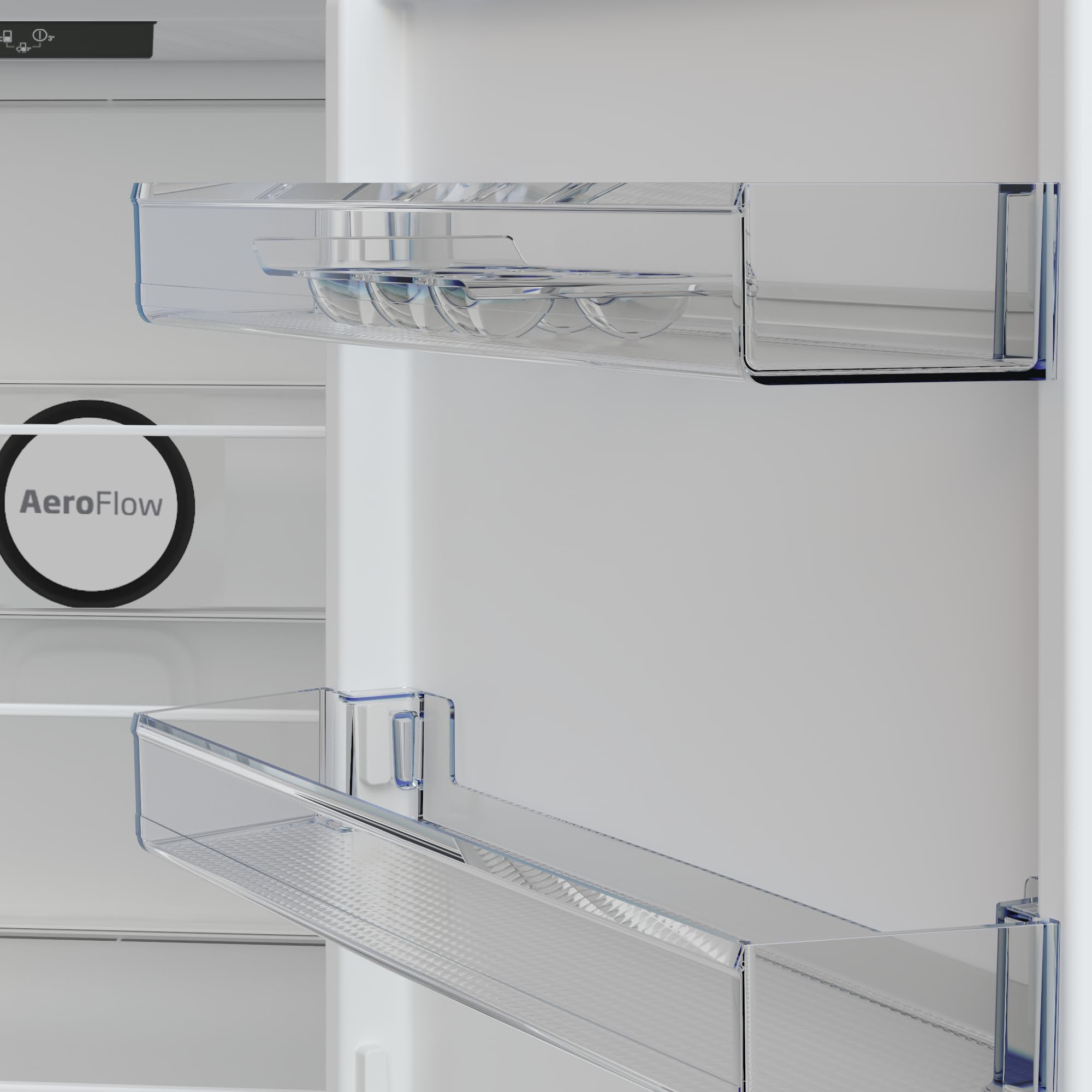 Beko B5RCNA346HXB bPro 500 freistehende Kühl/-Gefrierkombination, 301 l Nettovolumen, 209 l Kühlen, 92 l Gefrieren, NoFrost, AeroFlow, HarvestFresh, 3 Gefrierschubladen, Edelstahl-Look