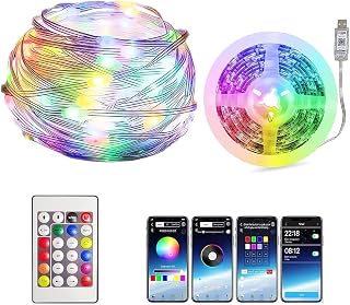 GIFTMAX Smart String Lights - 5 Meter 100 LED Fairy Lights with Music Mode Remote App Control RGB Color Changing (5 Meter) Price In India
