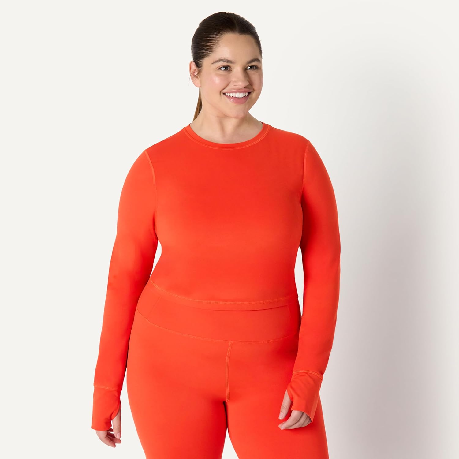 Amazon Essentials Womens Active FormFlex Buttery Soft Long Sleeve Slim Fit Crop Layering Workout Top - Image 6