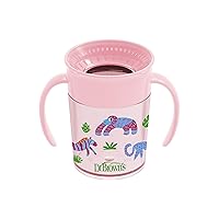 Vista 22 de Dr. Brown's Milestones™ Cheers360™ Tazas de entrenamiento con asas para bebés y niños pequeños, sin BPA, decoración de animales azul, 7 onzas, a