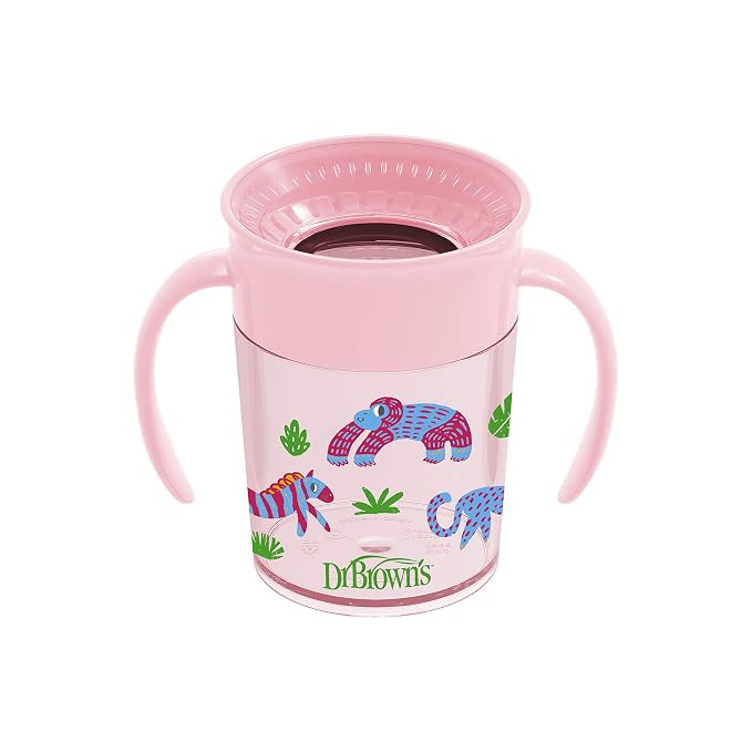 Dr. Brown's Polypropylene Smooth Wall Cheers360 Cup W/Handles 7 Oz/200Ml, Pink