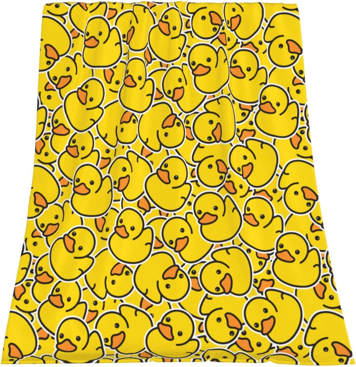 Cute Cartoon Duck Throw Blanket 60x50 Inch – Rubber Ducky Yellow Ducks Ultra Soft Anti-Pilling Flannel Blankets, Lightweight & Warm for Sofa, Bed, Camping, Travel - Image 8