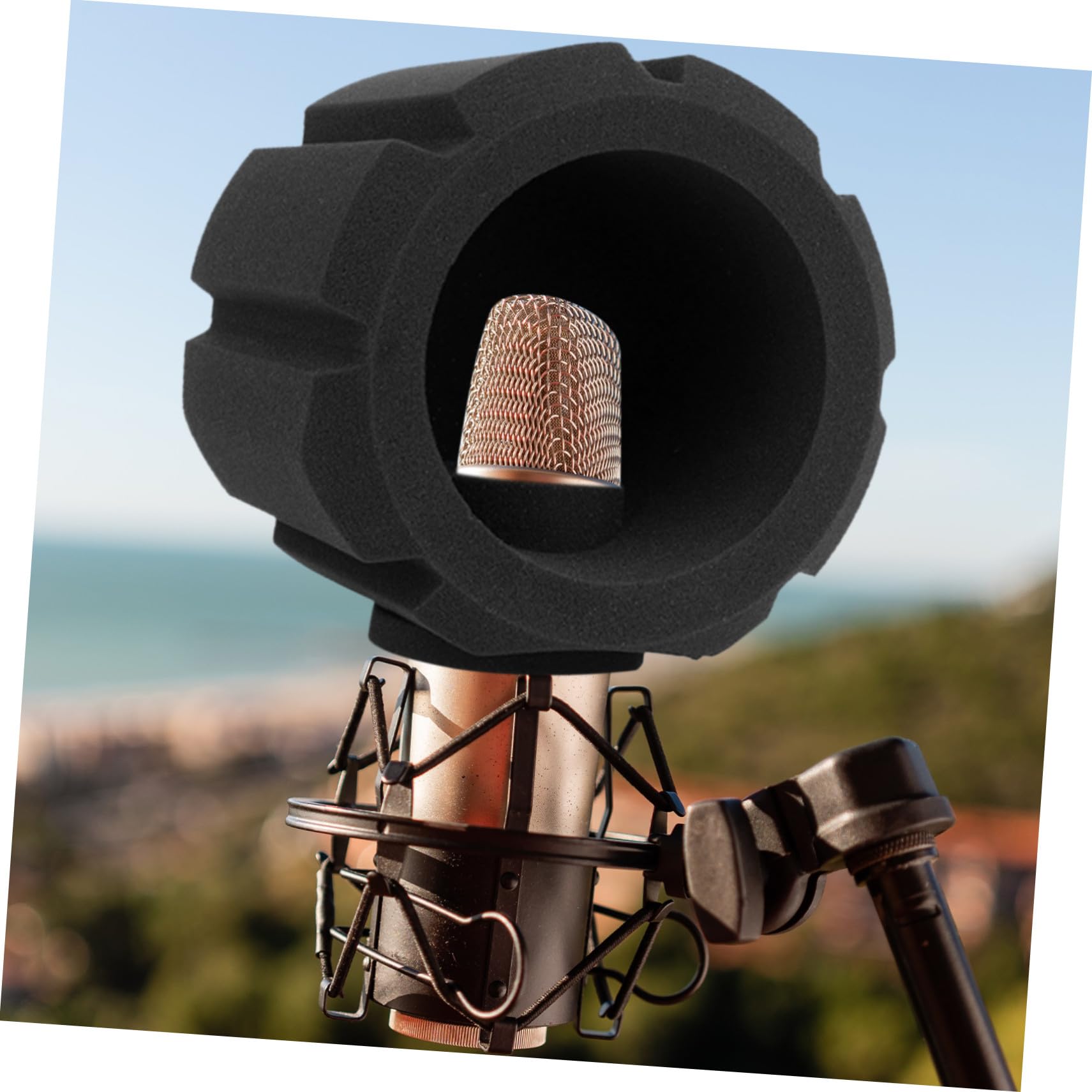 Schallschutz Mikrofon Abdeckung aus Atmungsaktivem Dickem Schwamm für Live streaming und Podcasting Vielseitiger Pop schutz Passend für Viele Mikrofone Leichte und Praktische
