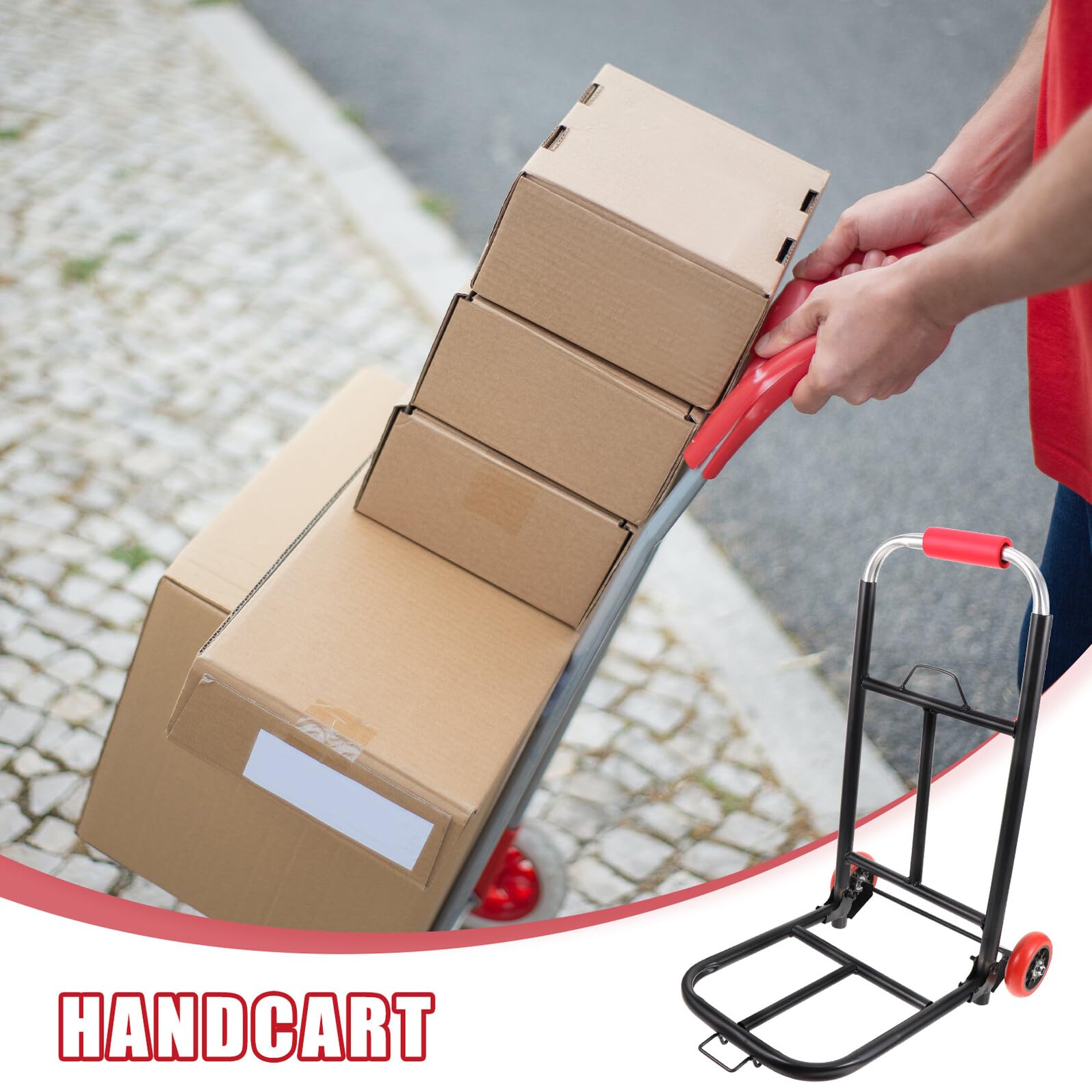 Carrello Pieghevole per Acquisti Ruote in Ferro e PU, Versatile e Facile da Trasportare, per Trasportare Bagagli e Casa