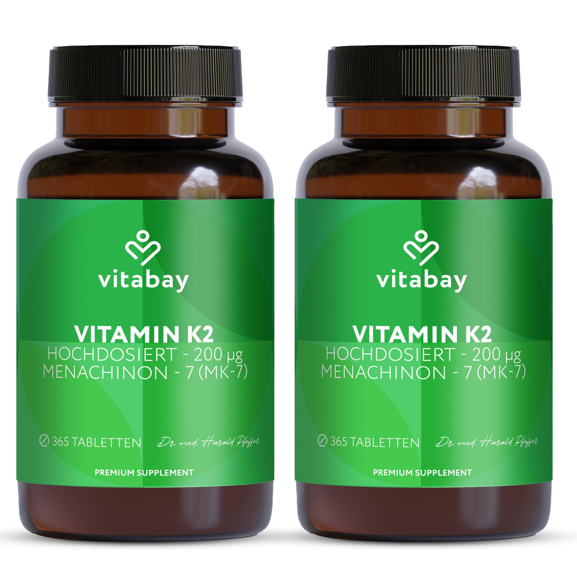 Vitabay Vitamin K2 MK-7 200 µg – 730 vegane Tabletten – 2er Bundle