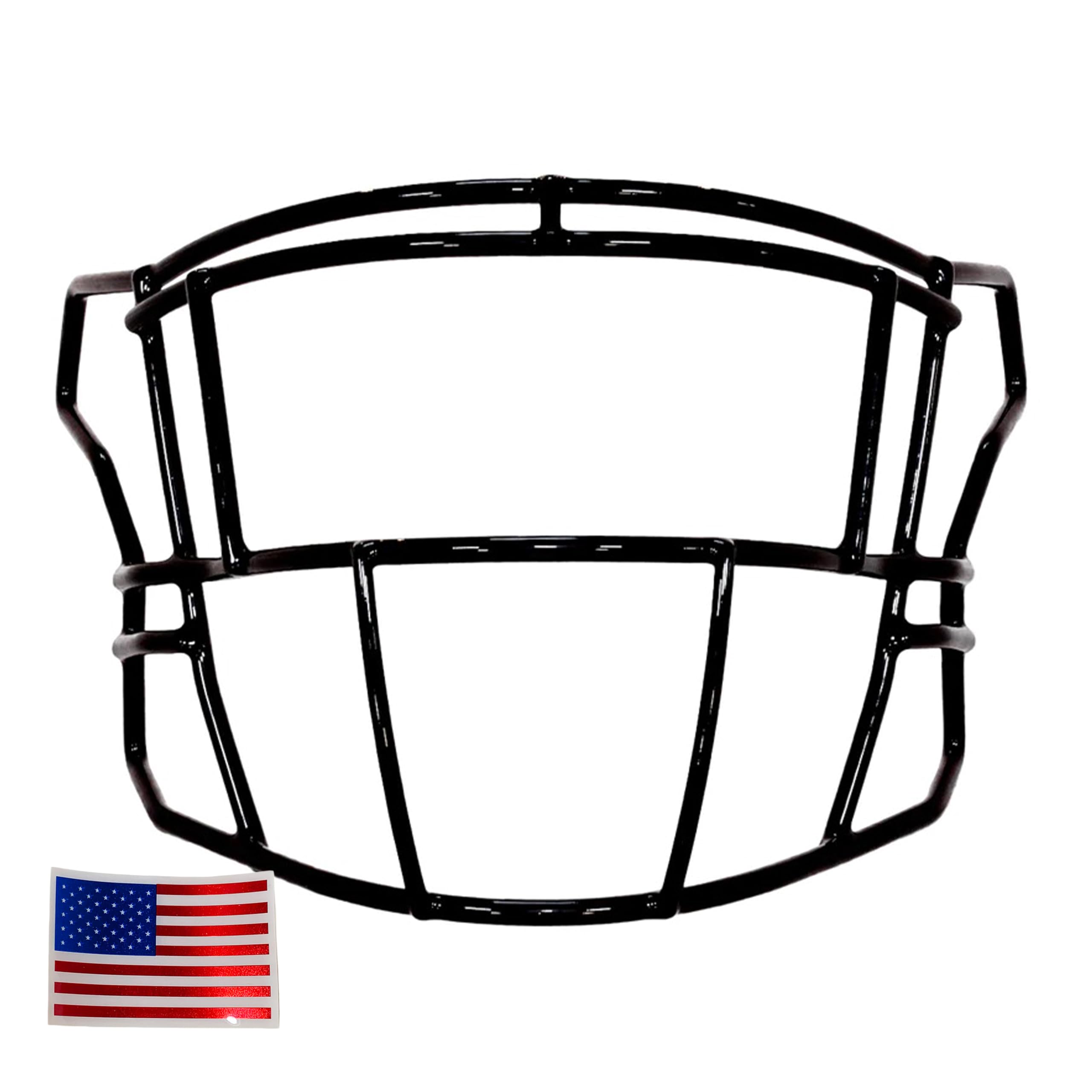 Green Gridiron - SF-2EG-SW for Riddell SpeedFlex + Chrome US Flag Helmet Decal (Black)