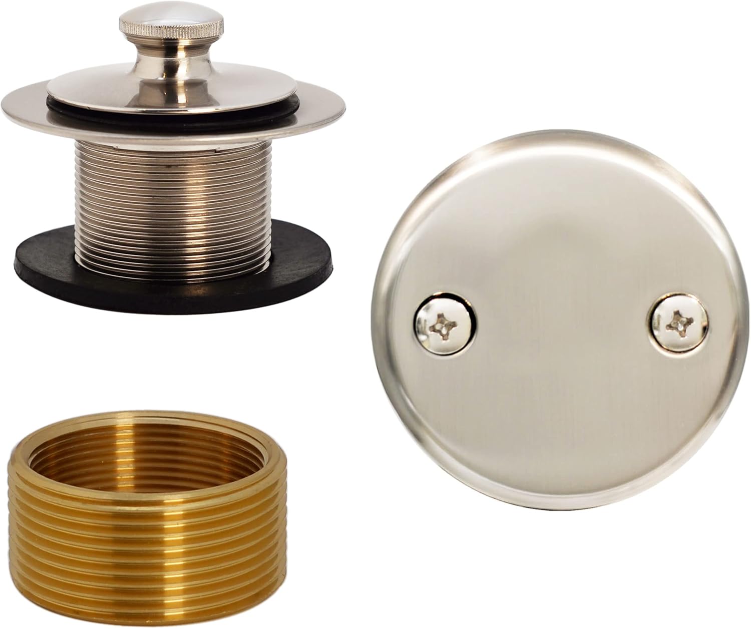 Westbrass D94K07 Twist & Close Bathtub Drain Stopper with 2Hole
