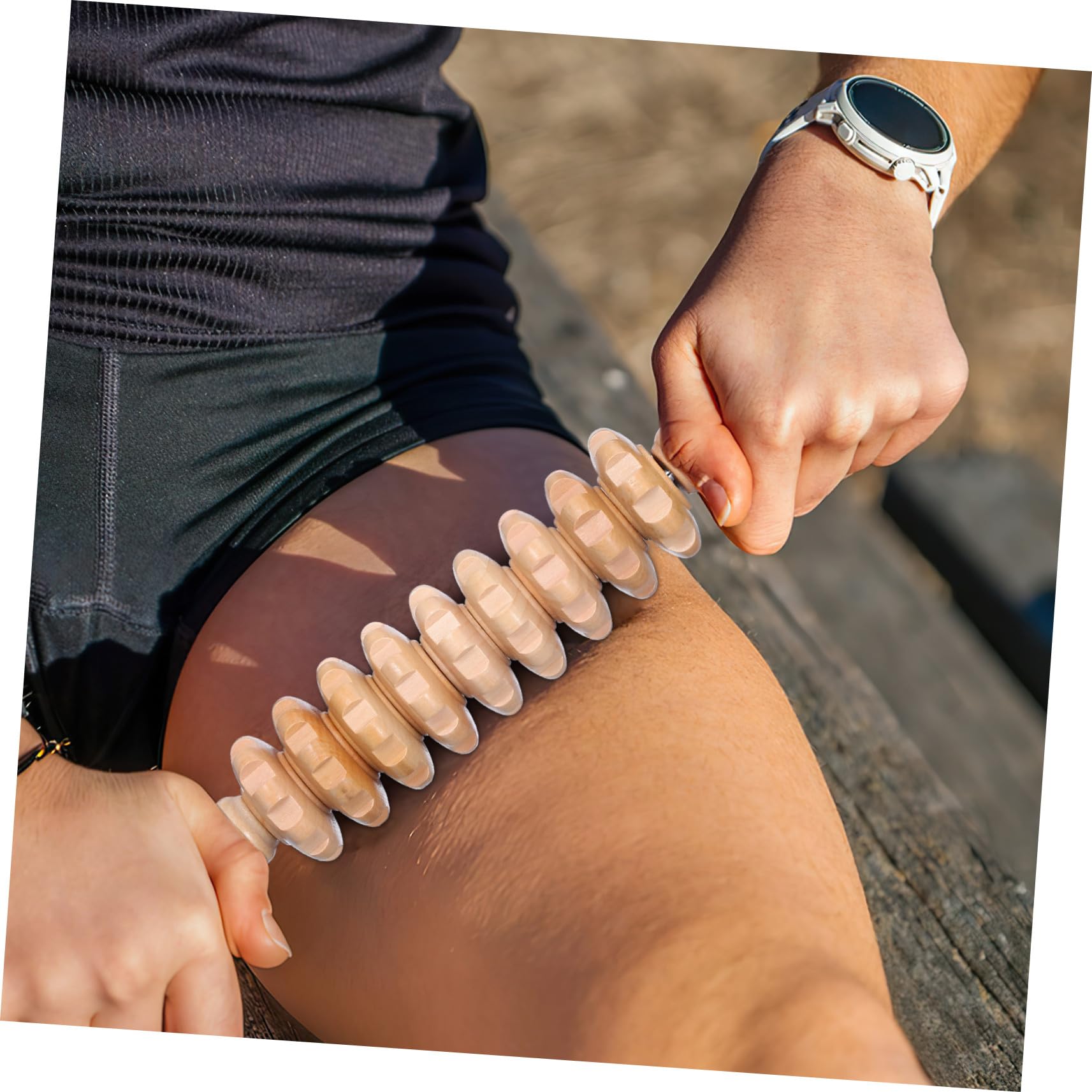 6pezzi Strumenti Di Massaggio Legno Kit Completo Per Terapia Del Massaggio e Coppa Per Rilassamento Per Schiena Collo e Spalle
