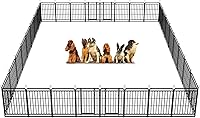 Vista 13 de Corralito resistente para perros: 12 paneles de acero de 47 pulgadas de altura, tubo de acero cuadrado con barras transversales reforzadas, valla