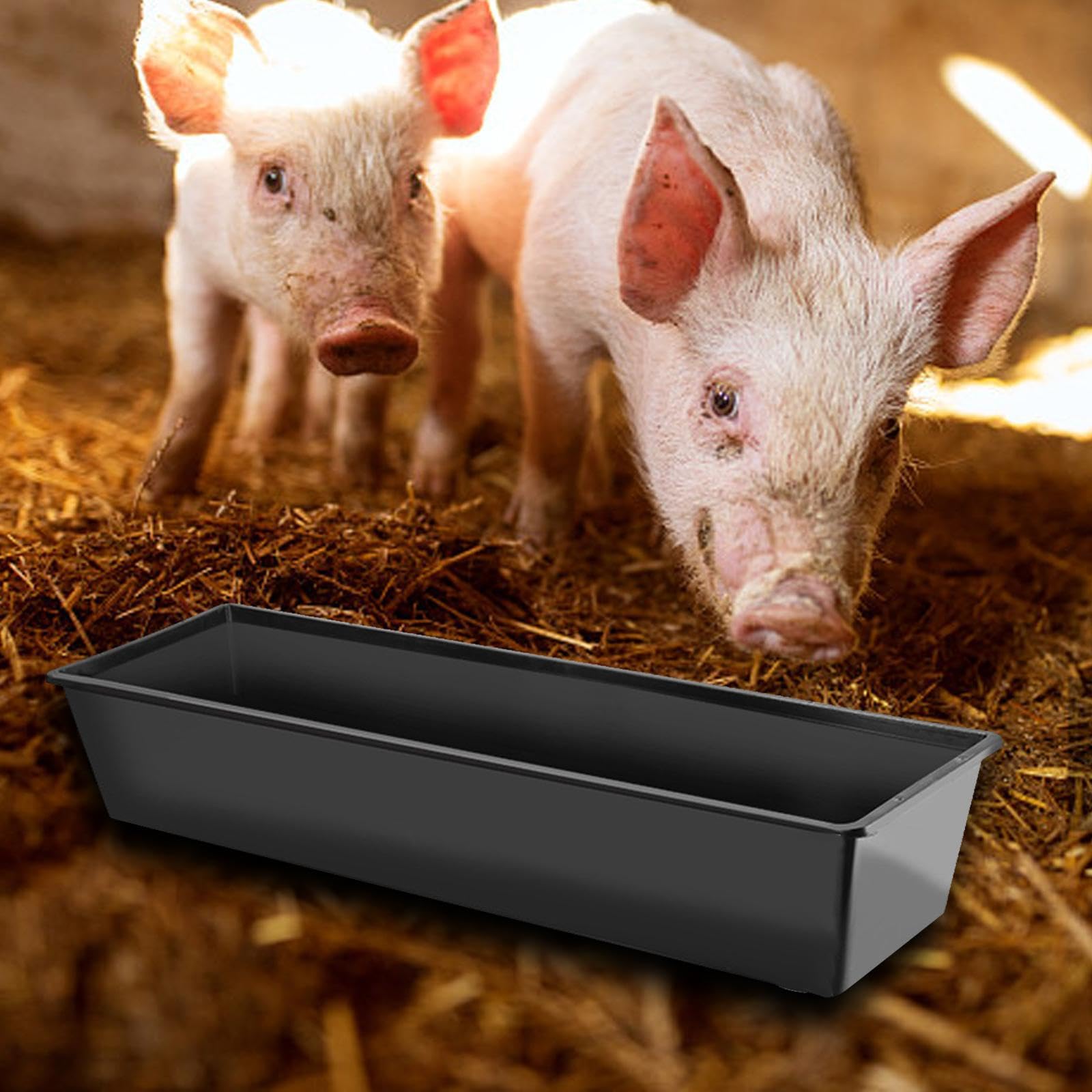 Comedero robusto de gran capacidad para granjas, ranchos, conejos y caballos. Comedero engrosado de 30 kg con ranura profunda. Bebedero colgante multiusos de ranura