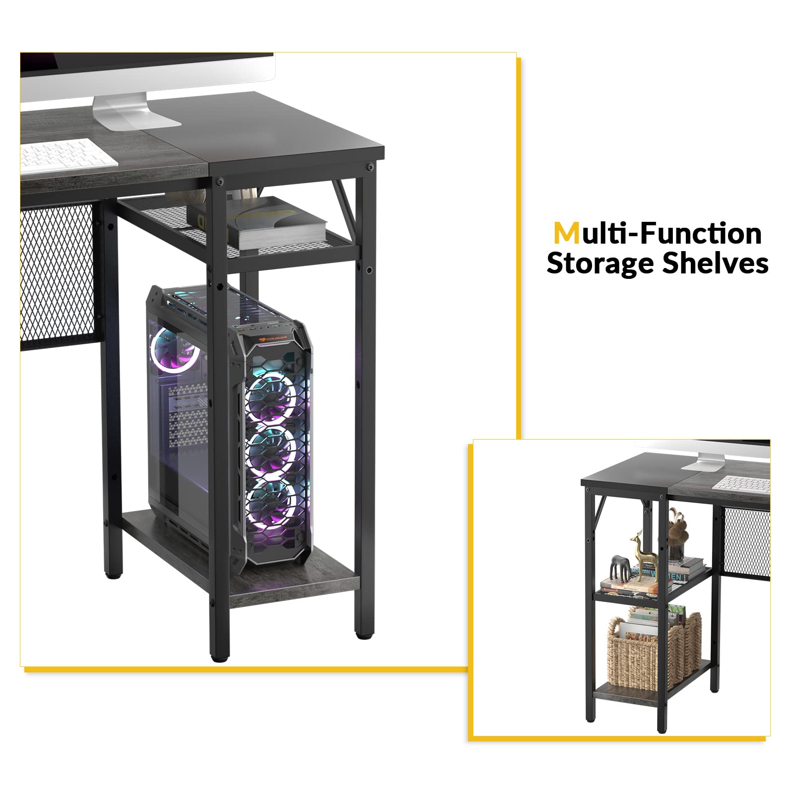 Unikito L Shaped Computer Desk with USB Charging Port and Power Outlet