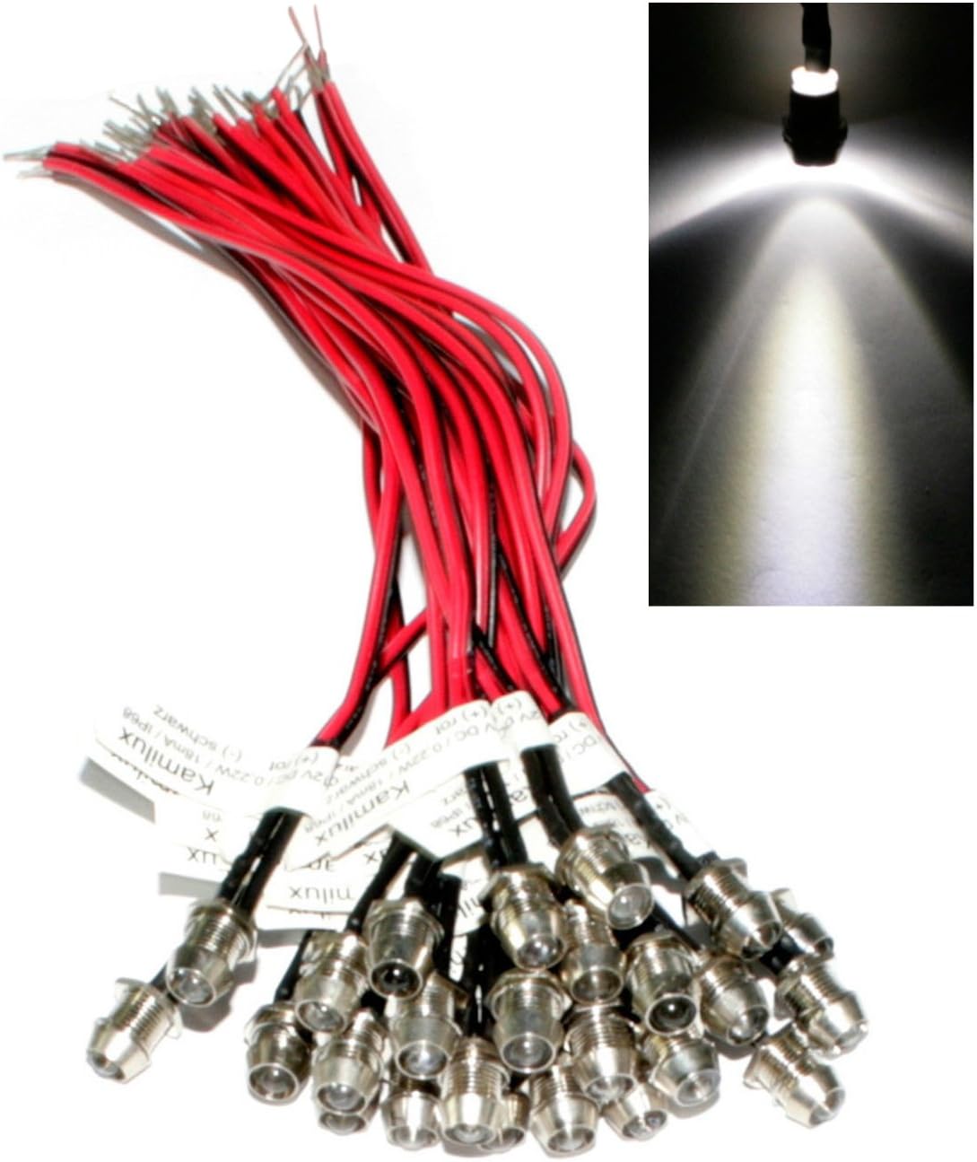 25 x LED Lichtpunkte Sternenhimmel warmweiss 12V IP68 LED-Trafo ...