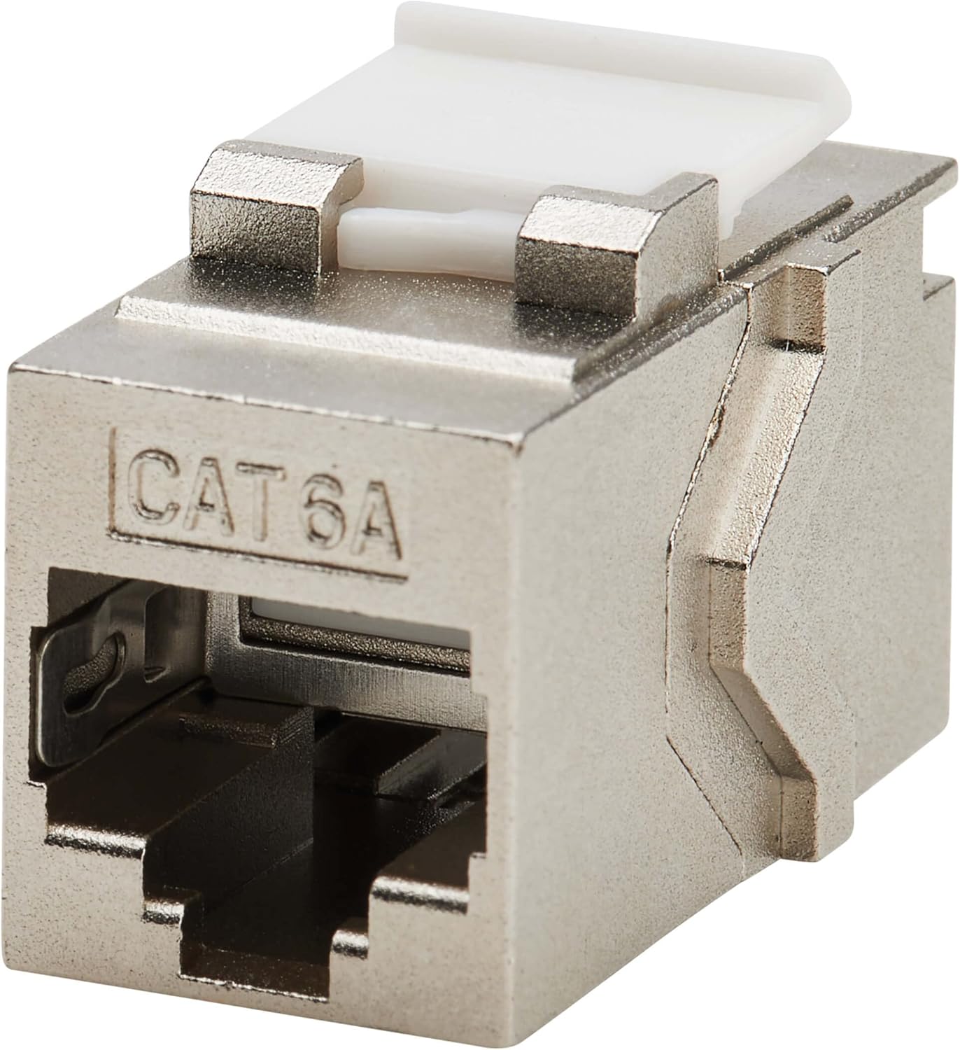 Tripp Lite Cat6a Shielded Snap-in Ethernet Cable Extension Coupler Keystone Jack, RJ45 to RJ45, 1 Gbps, UL Listed, Metal Housing - Cat5, Cat5e & Cat6 Compatible (N235-001-SH6A-1)