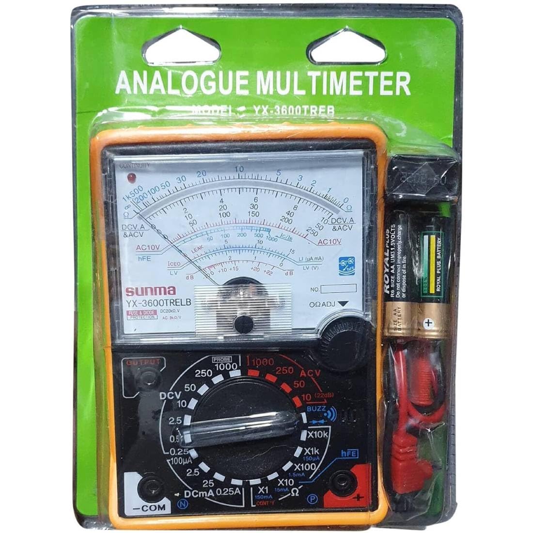 YX-3600 TREB Analog Multimeter – AC/DC Voltage Current & Resistance Tester for Electricians, DIY & Electronic Repair-image-29