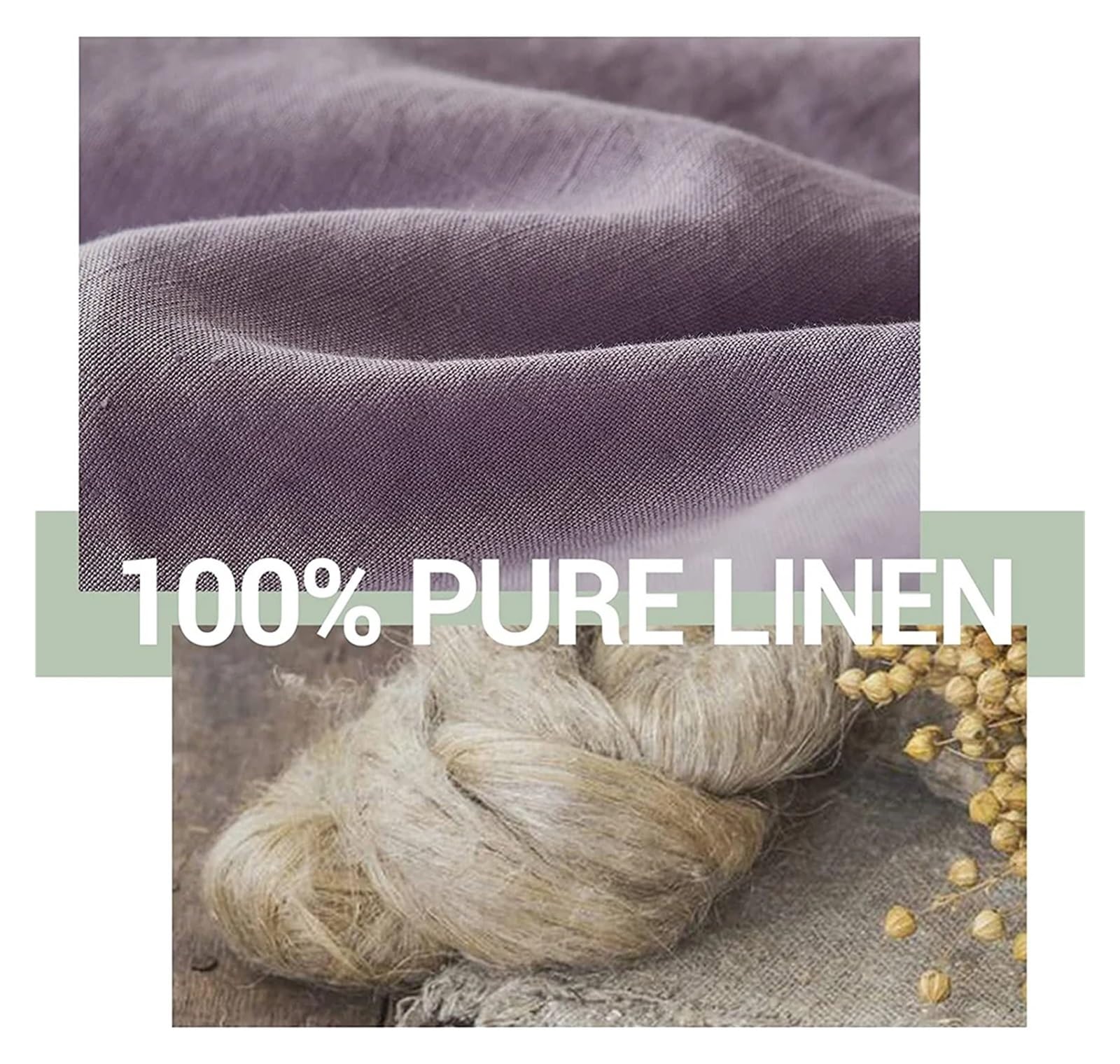 Bettwäsche-Set Aus 100 % Leinen – King Size, 3-teilig, Atmungsaktiv, Hellgrau