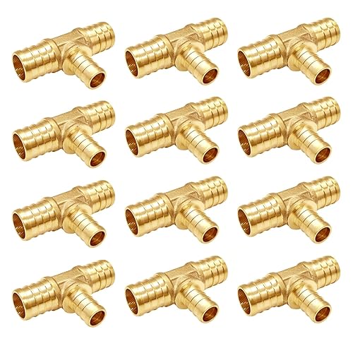 12 Pack Brass 3/4" X 3/4" X 1/2" PEX Reducing