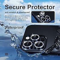 Vista 180 de Misea [3+1] for iPhone 14 Pro/iPhone 14 Pro Max Camera Lens Protector Bling, 9H Tempered Glass Camera Cover Screen Protector Metal Individual Ring