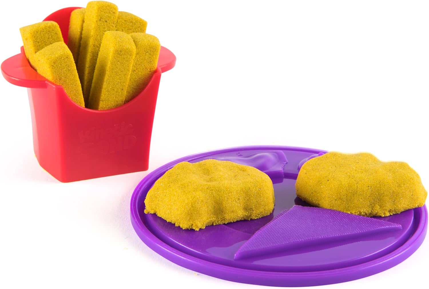 Kinetic Sand - Surprise snacks, with 113 g of coloured sand and two surprise role-play accessories, for creative indoor sand, for children aged 3 and up