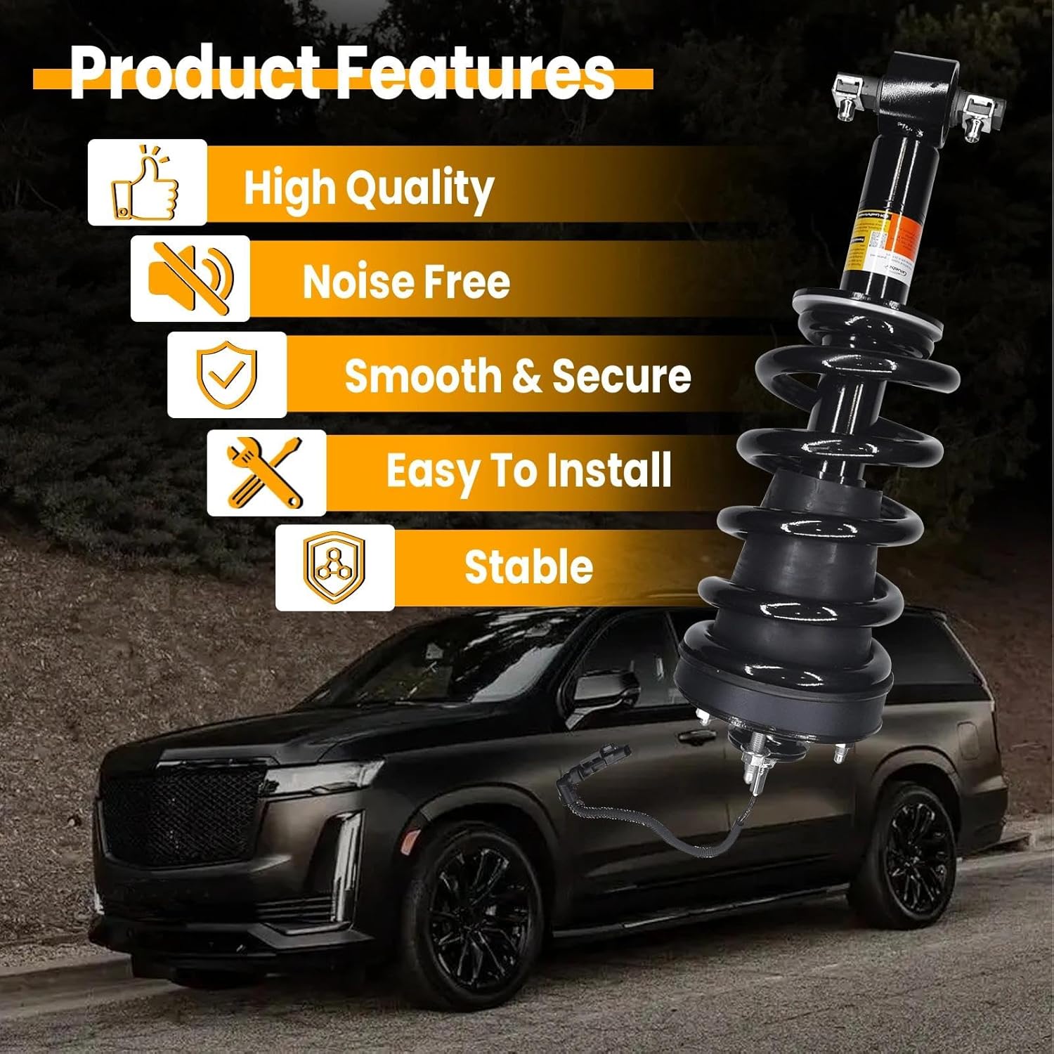 84176631 84977478 2PCS Front Shock Absorber Struts Complete Assembly W/Magnetic Assy with Spring Compatible With 2015-2021 Cadillac Escalade Chevy Tahoe Suburban Silverado GMC Sierra 1500 Yukon (XL)