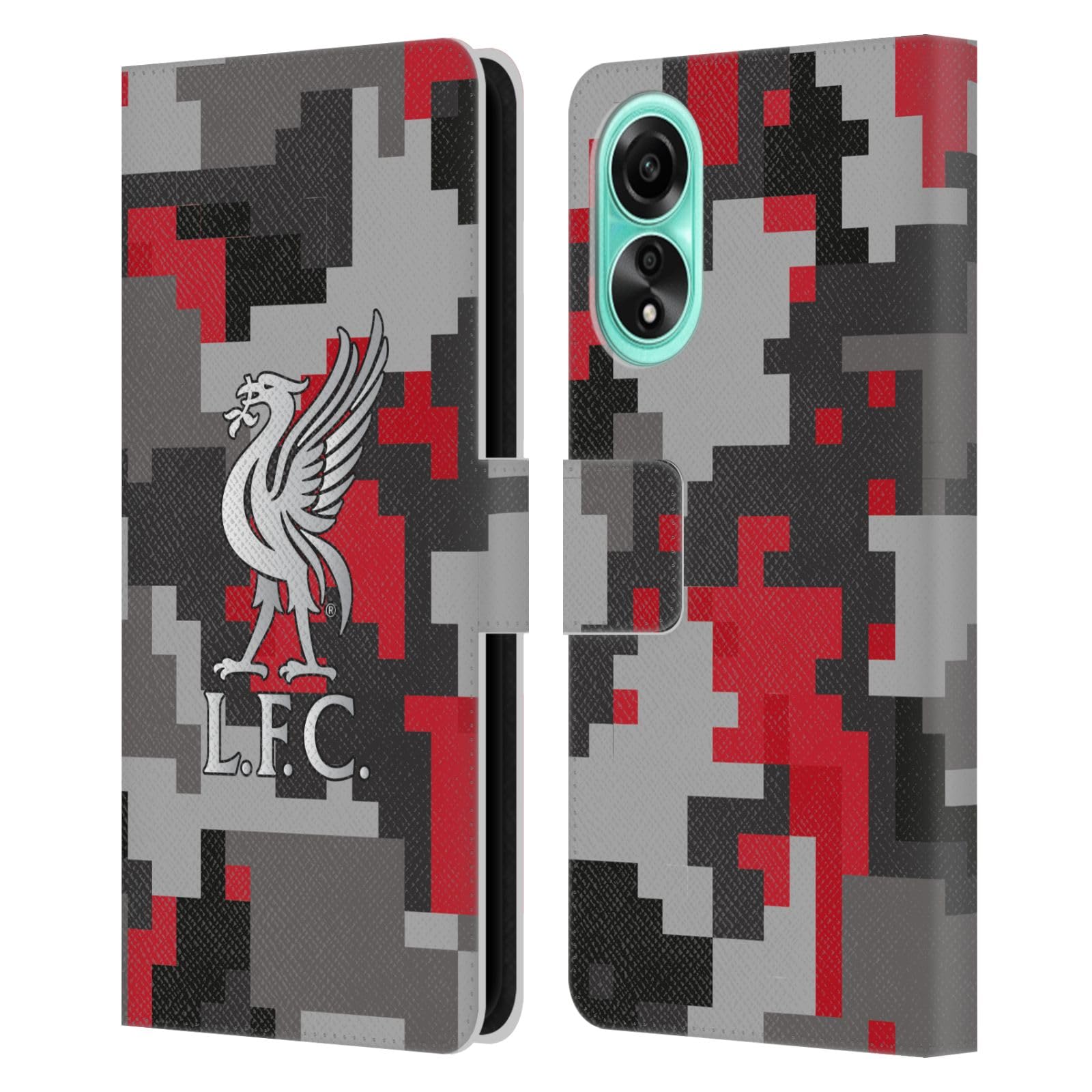 Head Case Designs Officially Licensed Liverpool Football Club Club Colours Digital Camouflage Leather Wallet Case Compatible With Oppo A78 4G