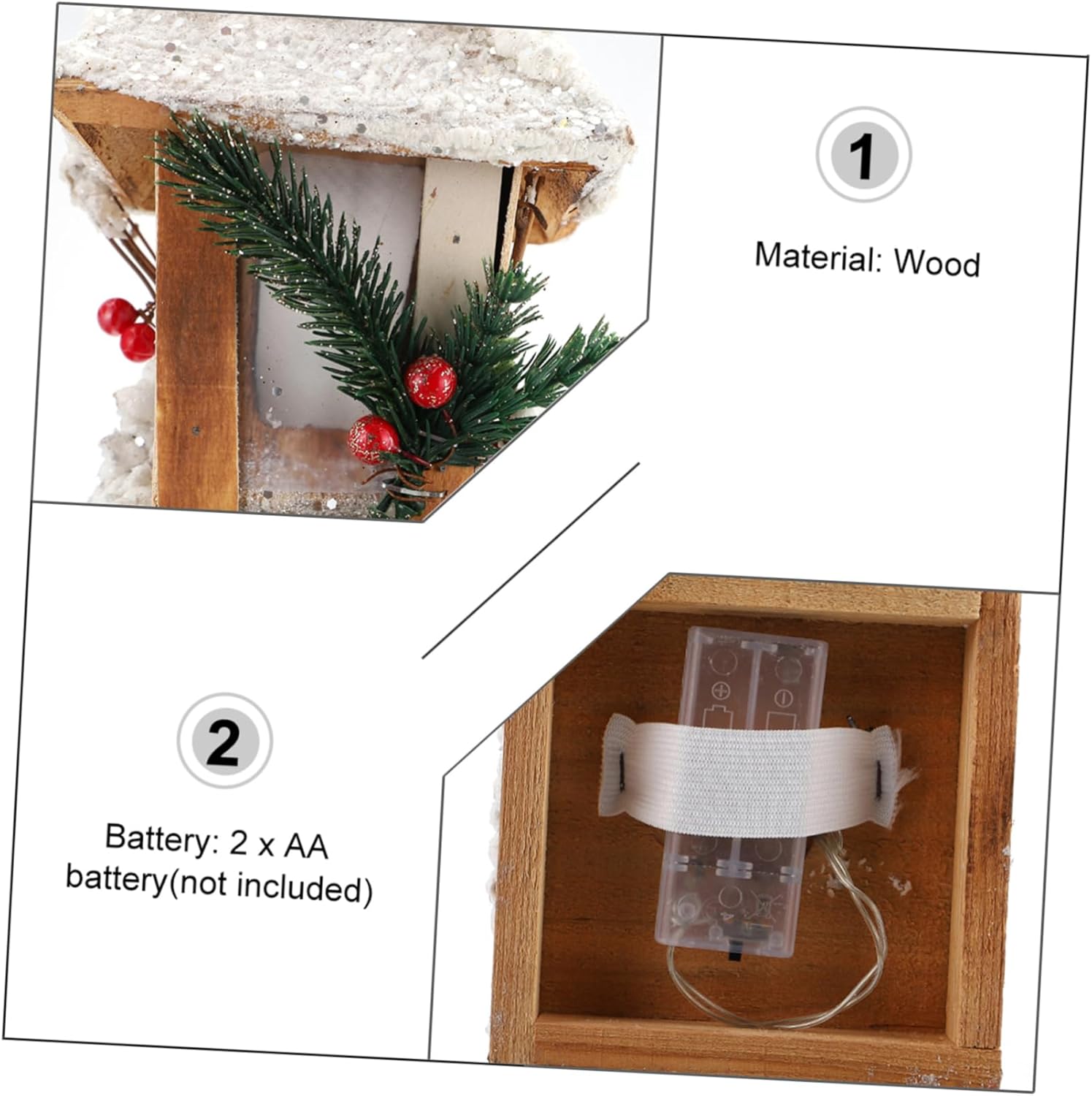 PRETYZOOM 1pc Wooden Lamp Model Festive Decor for Home and Xmas Scenes Delicate Holiday Adornment for Creative Displays