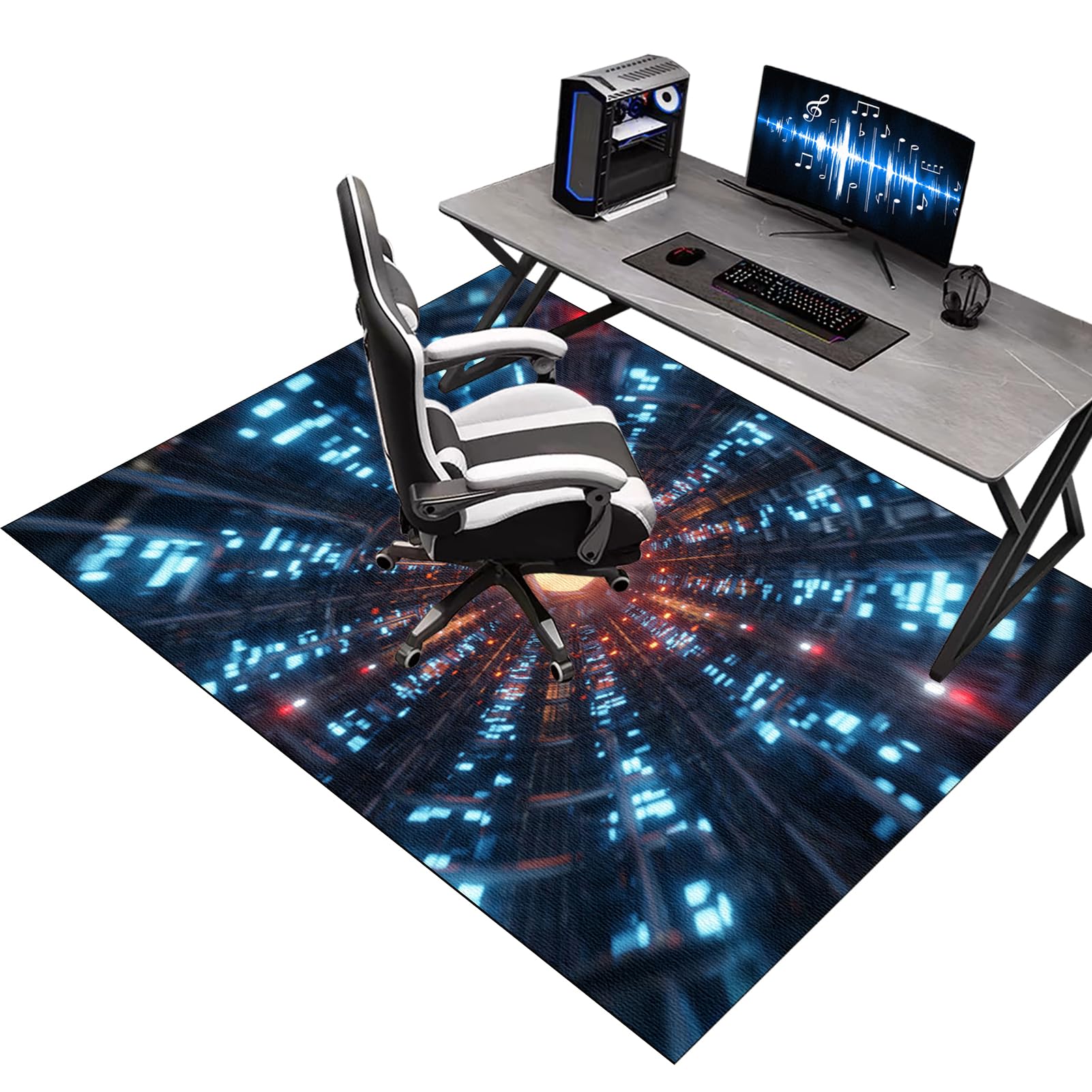 Heavy Duty Office Gaming Chair Mats for Carpeted and Hardwood Floor, Office Chair Mat for Carpet, Floor Protectors for Rolling Chairs, Desk Chair Mat for Carpeted Floors, Protector Rug 100 x 140 cm
