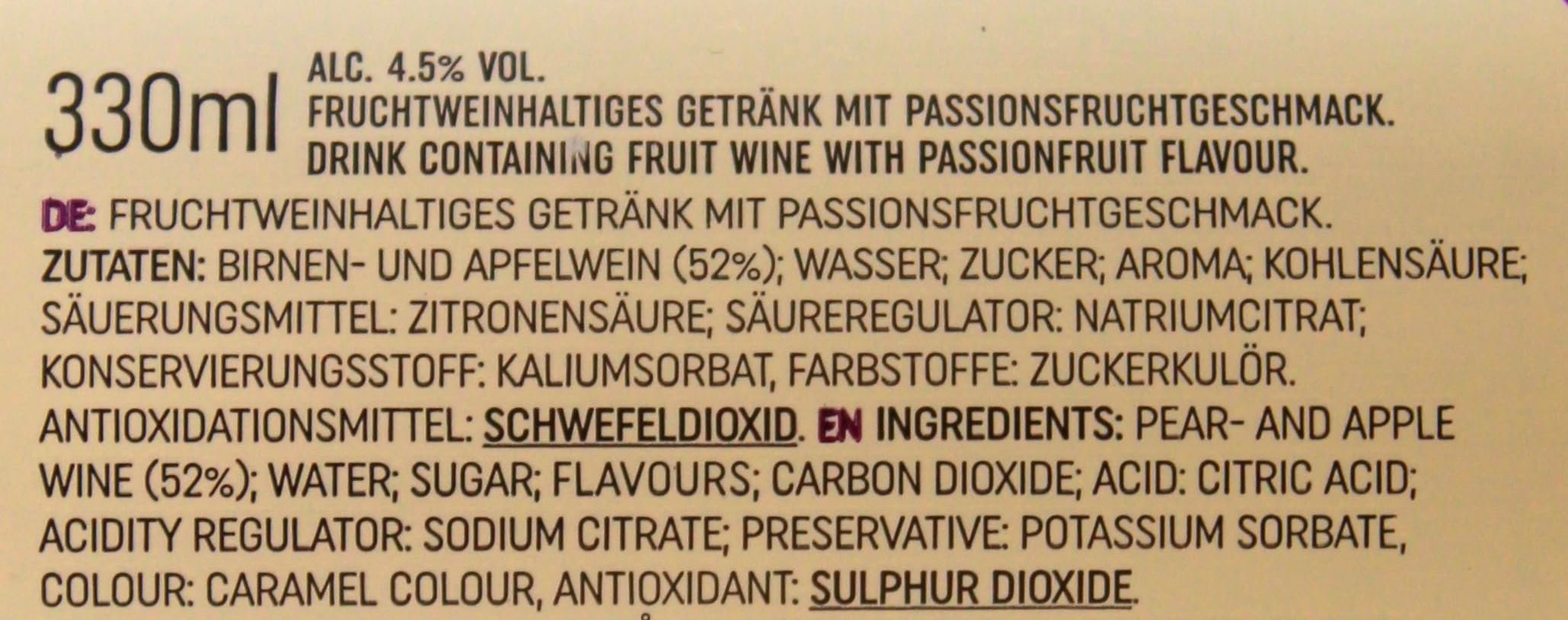 Rekorderlig Premium Swedish Cider Passionfruit 4.5% vol., 24er Pack (24 x 0.33 l) EINWEG