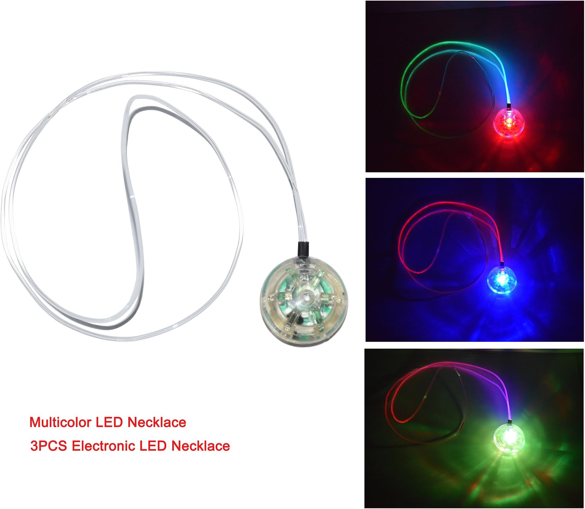 3PCS Electronic LED Necklace/Light-emitting multicolor necklace
