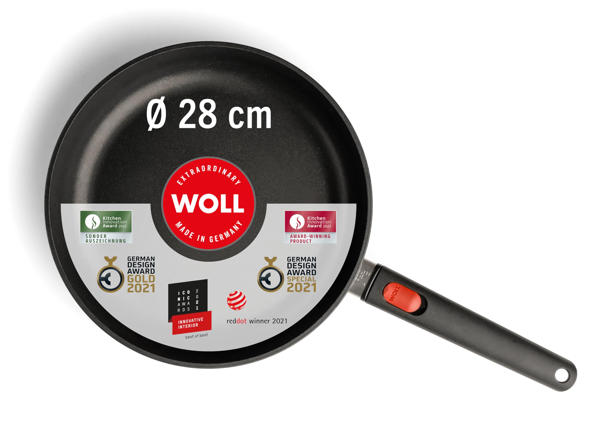 Woll Eco Lite QXR Hochrandpfanne 28 cm mit abnehmbarem Stiel – PFAS-frei, backofenfest & spülmaschinengeeignet