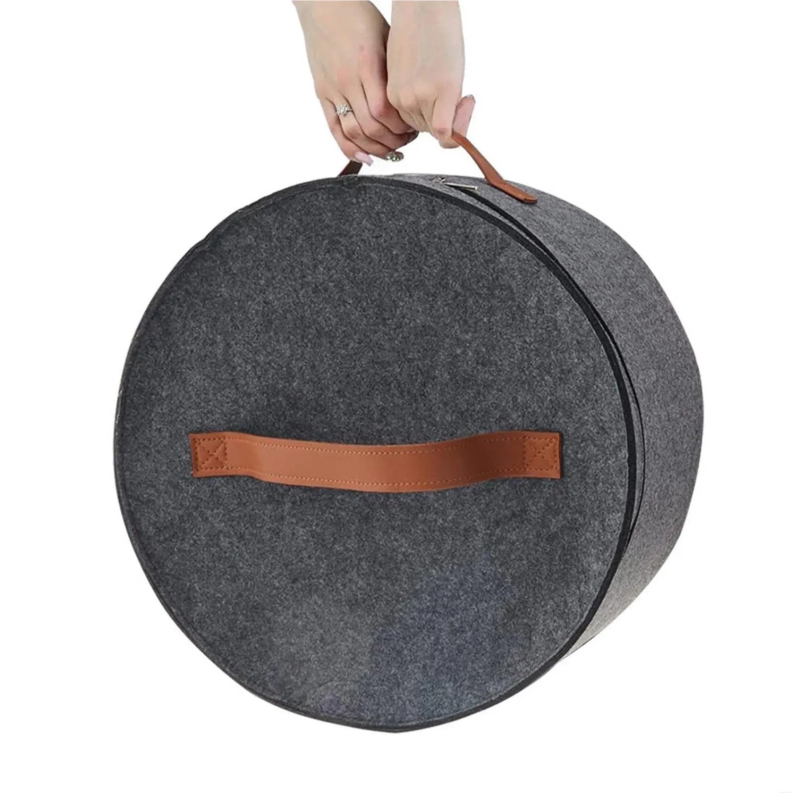 Hutbox-Organizer, runde Reise-Hutboxen, faltbare Hut-Aufbewahrungstasche mit Deckel, große Hut-Aufbewahrungsbox für Schrank oder Reise(Black)