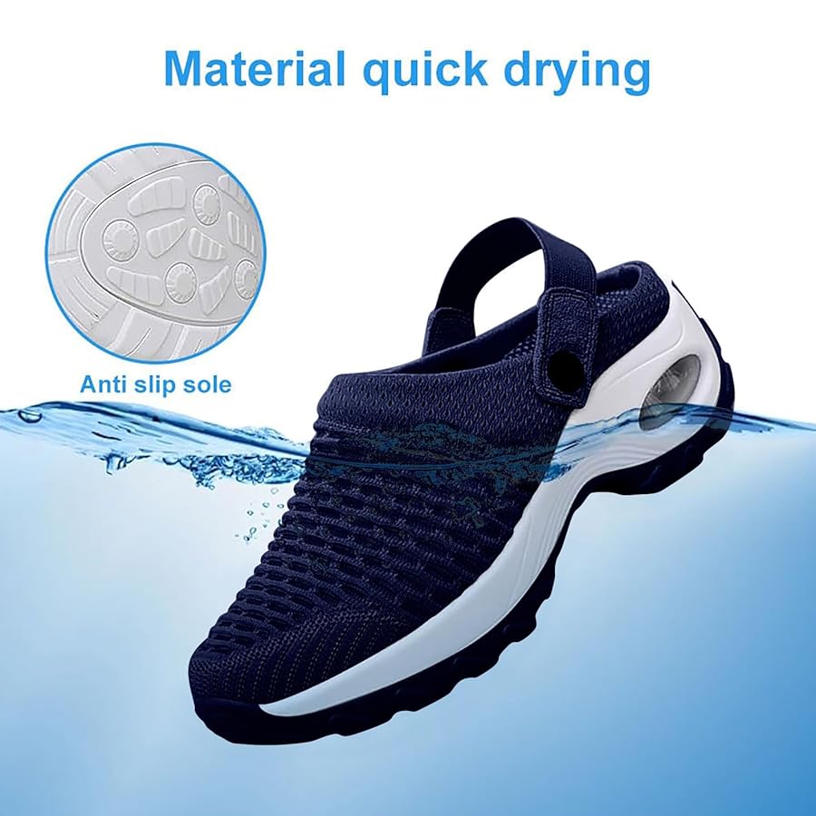 Damen Sneaker Hinten Offen Mit Luftpolster - Leichte Sportschuhe Für Freizeit & Sport