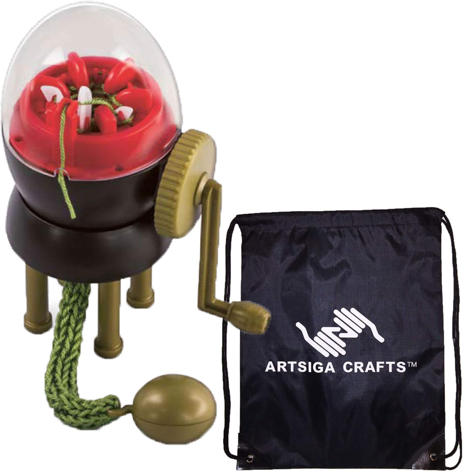addi Knitting Needles Egg Ei Knitting Machine Bundle with 1 Artsiga Crafts Project Bag
