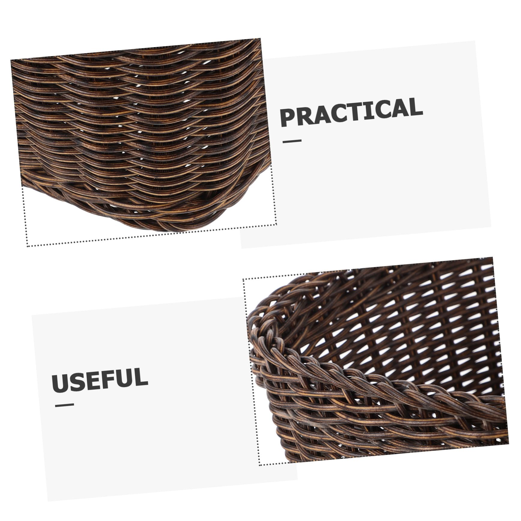 DECHOUS Cestino per Rifiuti da Scrivania in Rattan Sintetico, Cestino Piccolo Vintage per Carta Straccia, Contenitore per Rifiuti da Ufficio e Casa Design Compatto e Facile da Pulire