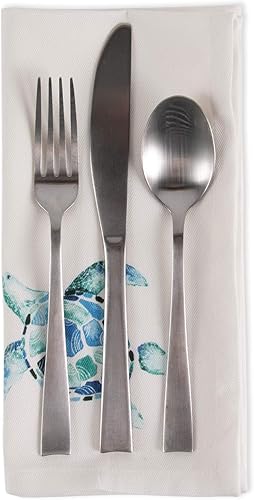 Miniatura 3 de DII Seashore Collection - Juego de servilletas, 20 x 20 pulgadas, tortuga turquesa, 6 piezas