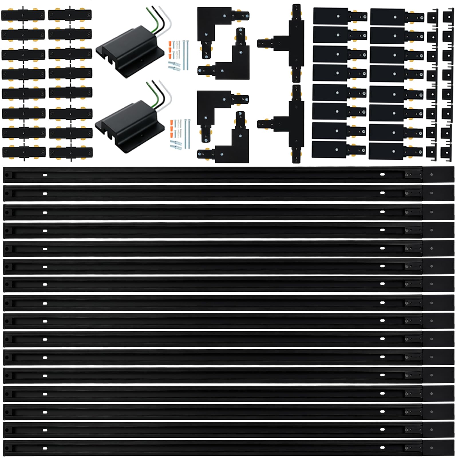 Photo 1 of Zanixor 52FT H Track Lighting Rail Kit, Black 120V H Type Track Rail SystemspSr143r7CH