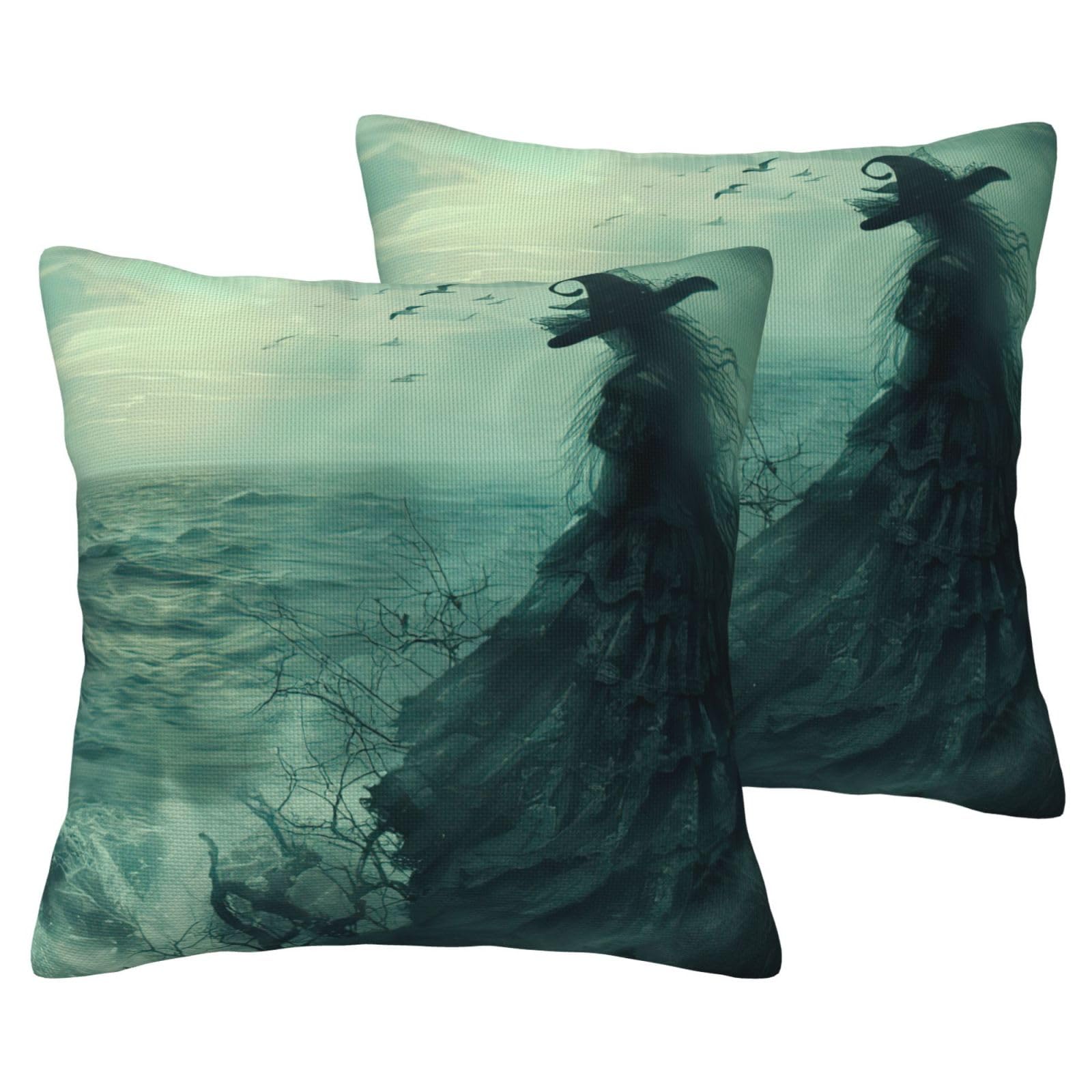Housse de coussin sorcière de la mer velours doux haute qualité