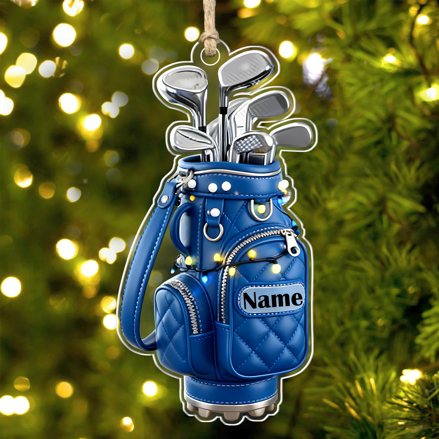 Personalized Golf Bag Christmas Ornament 2025,Custom Golf Bag 2D Flat Acrylic Ornaments,Home Decor Christmas Trees Hanging Ornaments,Gifts For Golfer Lover