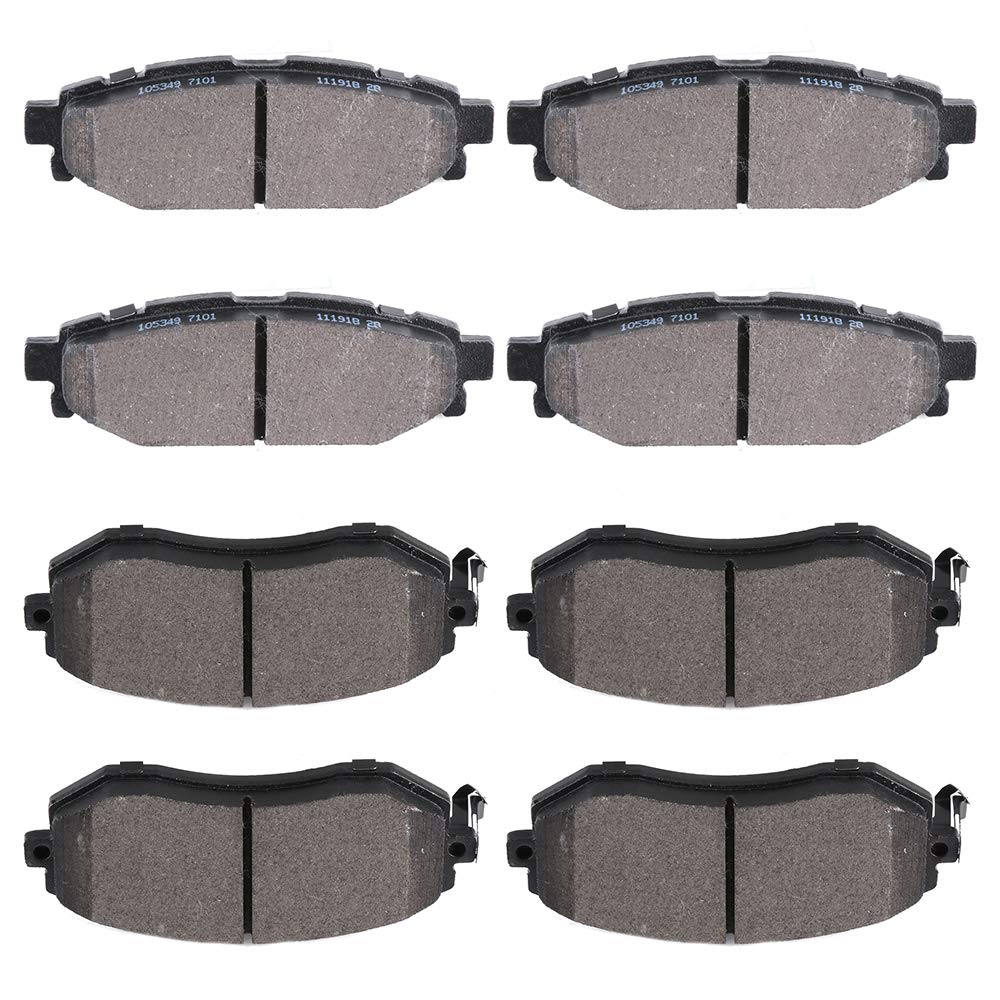 cciyu D1539 D1114 Front Rear Ceramic Brake Pads Kits 8pcs fit For Scion FR-S,BRZ,Crosstrek,Forester,Impreza,Legacy,Outback,WRX,XV Crosstrek