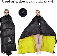 Vista 4 de Saco de dormir de plumón de 0 a 20 grados F para adultos, saco de dormir rectangular para clima frío de 4 estaciones para acampar y senderismo, se