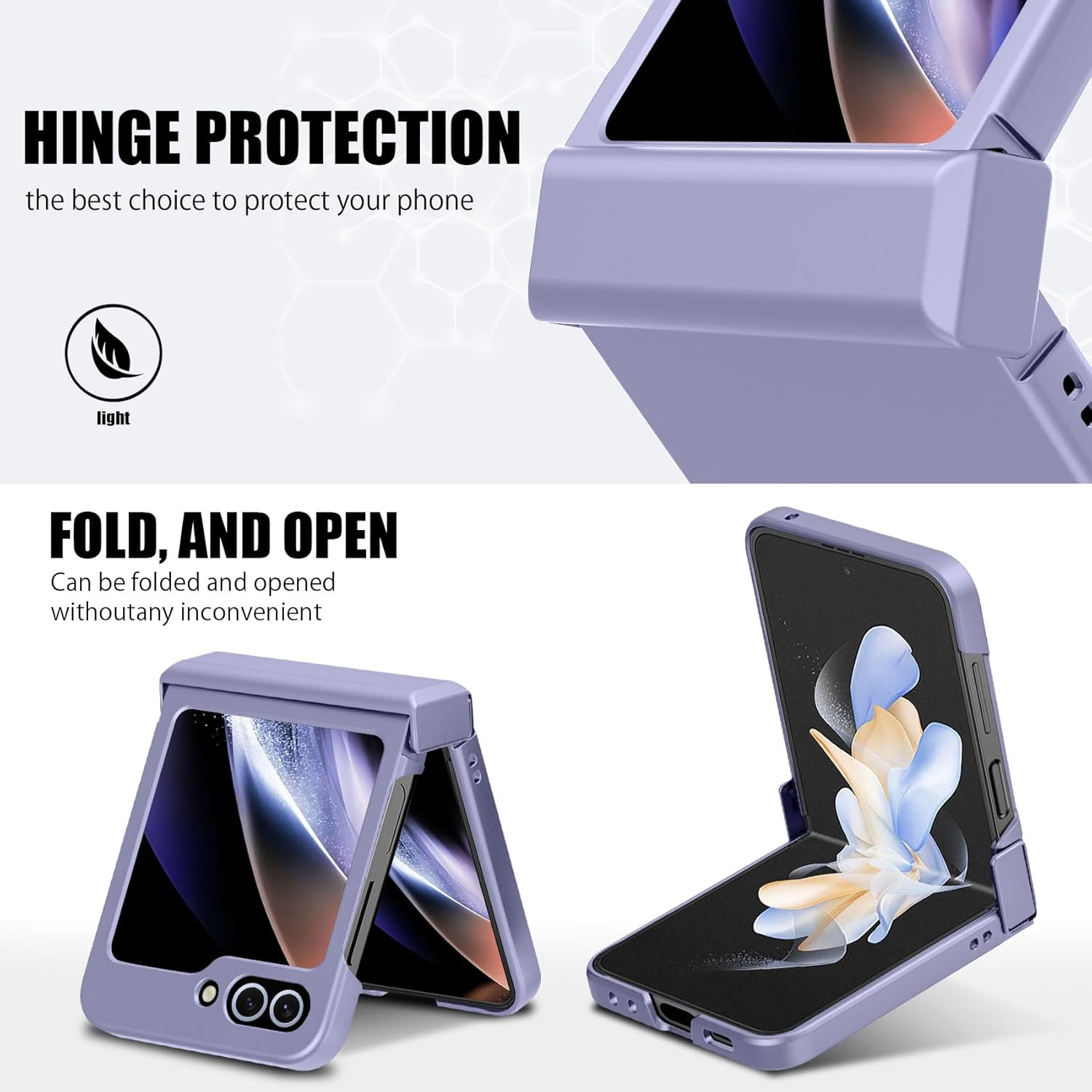 for Samsung Galaxy Z Flip 6 Case,Hinge Protection, Matte PC Hard Protective Cover,Slim Fit Simple,with Camera Lens Protecto,Durable Phone Case,6.7inch Purple JUS22-04