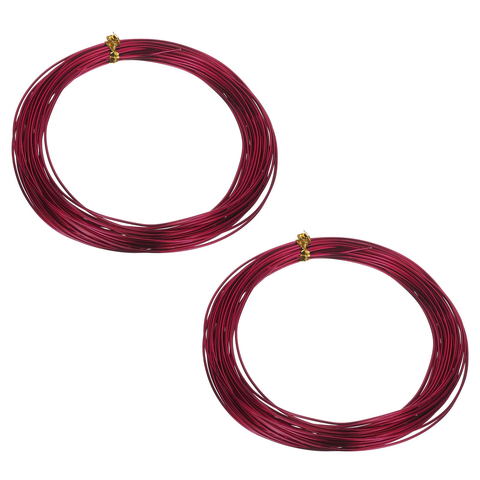 sourcing map 2 Roll Bonsai Wire 1mm Each Roll 32.8ft (10m) Anodized Aluminum Bonsai Wire for Gardening Tree Branch Fixing DIY Crafting, Wine Red