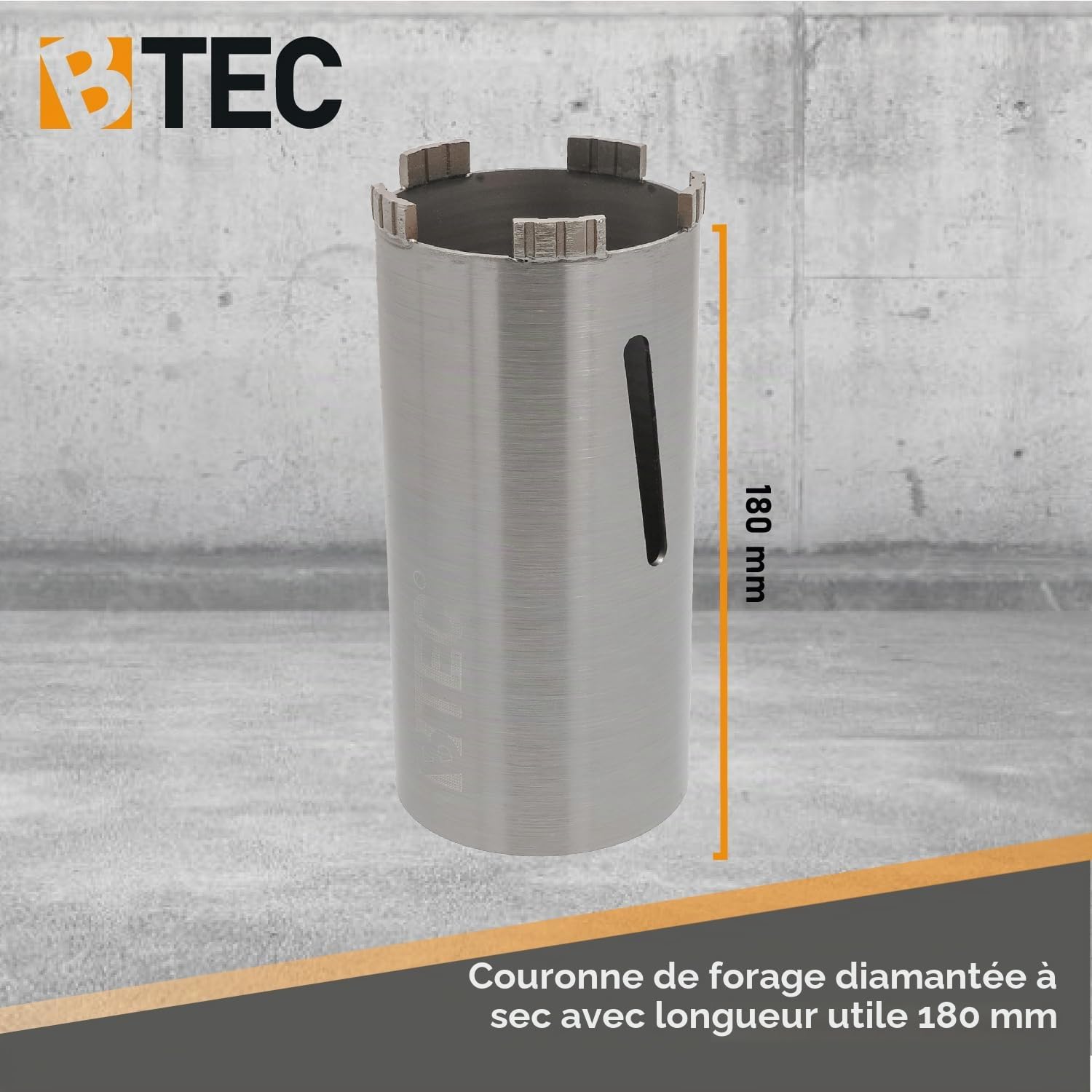 Couronne de forage diamantée fixation SDS-plus et foret de centrage Longueur utile 180 mm Ø 62 mm Couronne de forage pour béton Foret carottier