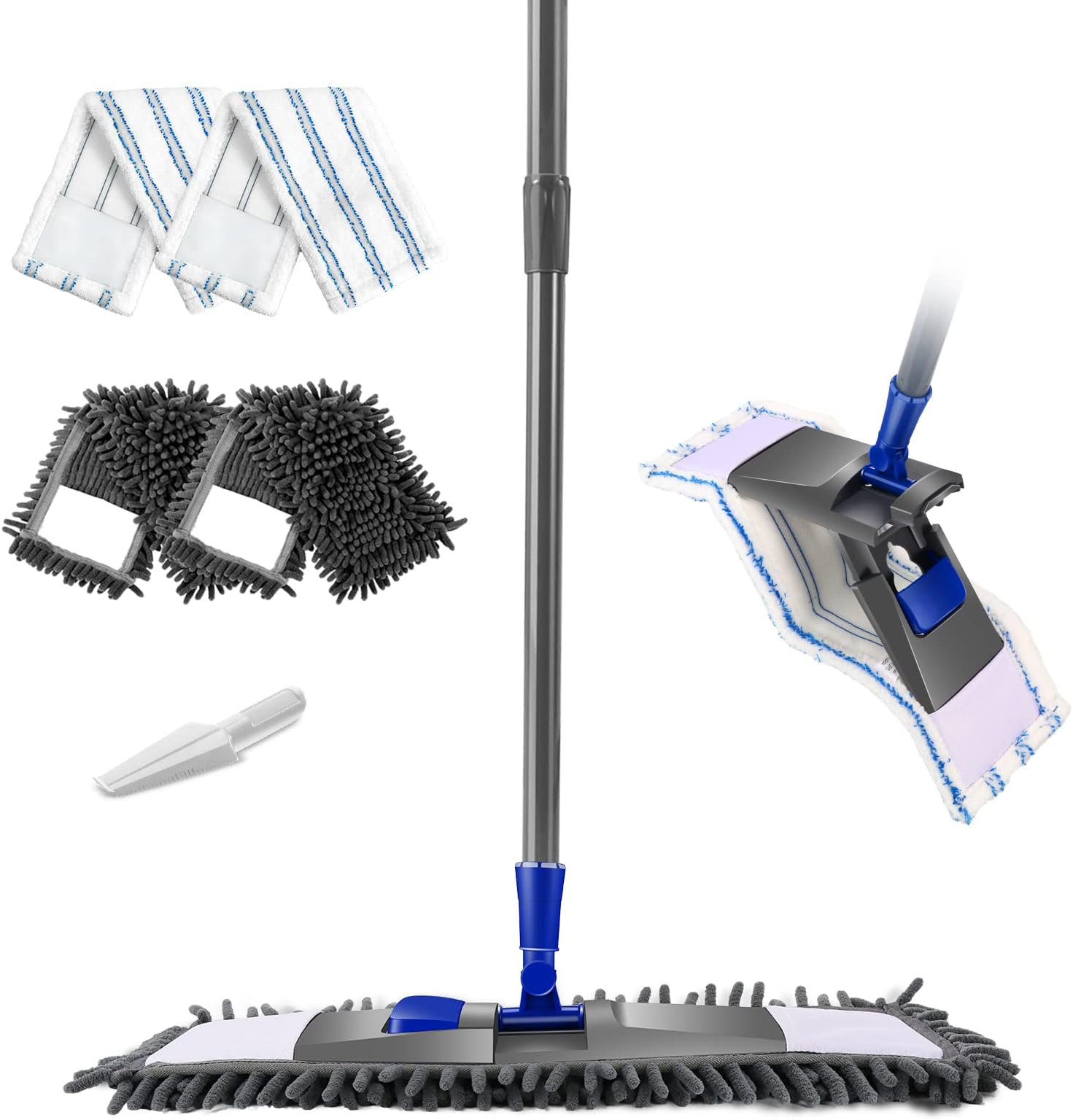 Sprintus Magic Click Ensemble Balai 40 Cm - Manche Télescopique Et Serpillière Microfibre