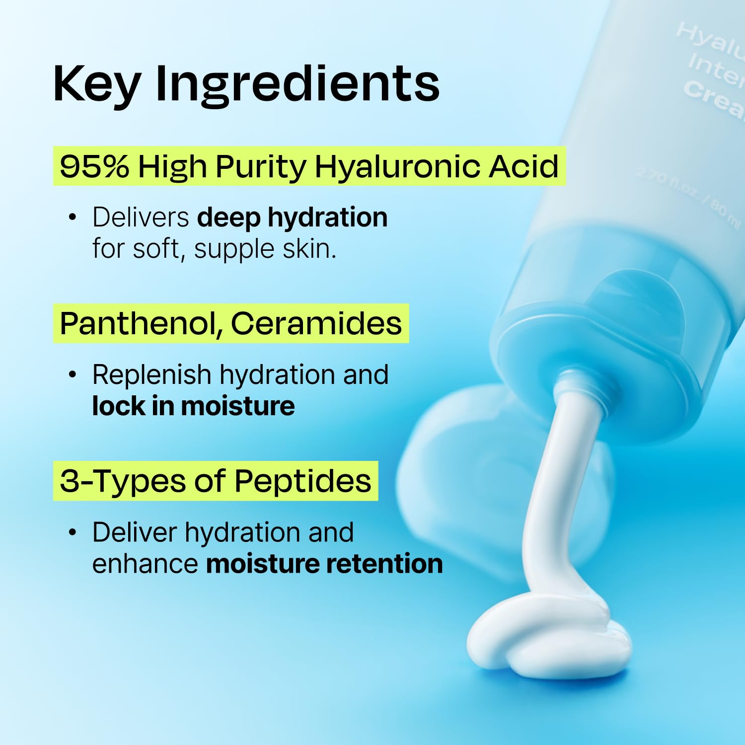 Celladix Hyaluronic Intense Cream – 95% Pure Hyaluronic Acid with Niacinamide & Panthenol – 100 Hours of Hydration, Barrier Strengthening Care for Smooth, Radiant Skin – Korean Skincare, 2.70 Fl Oz - Image 5