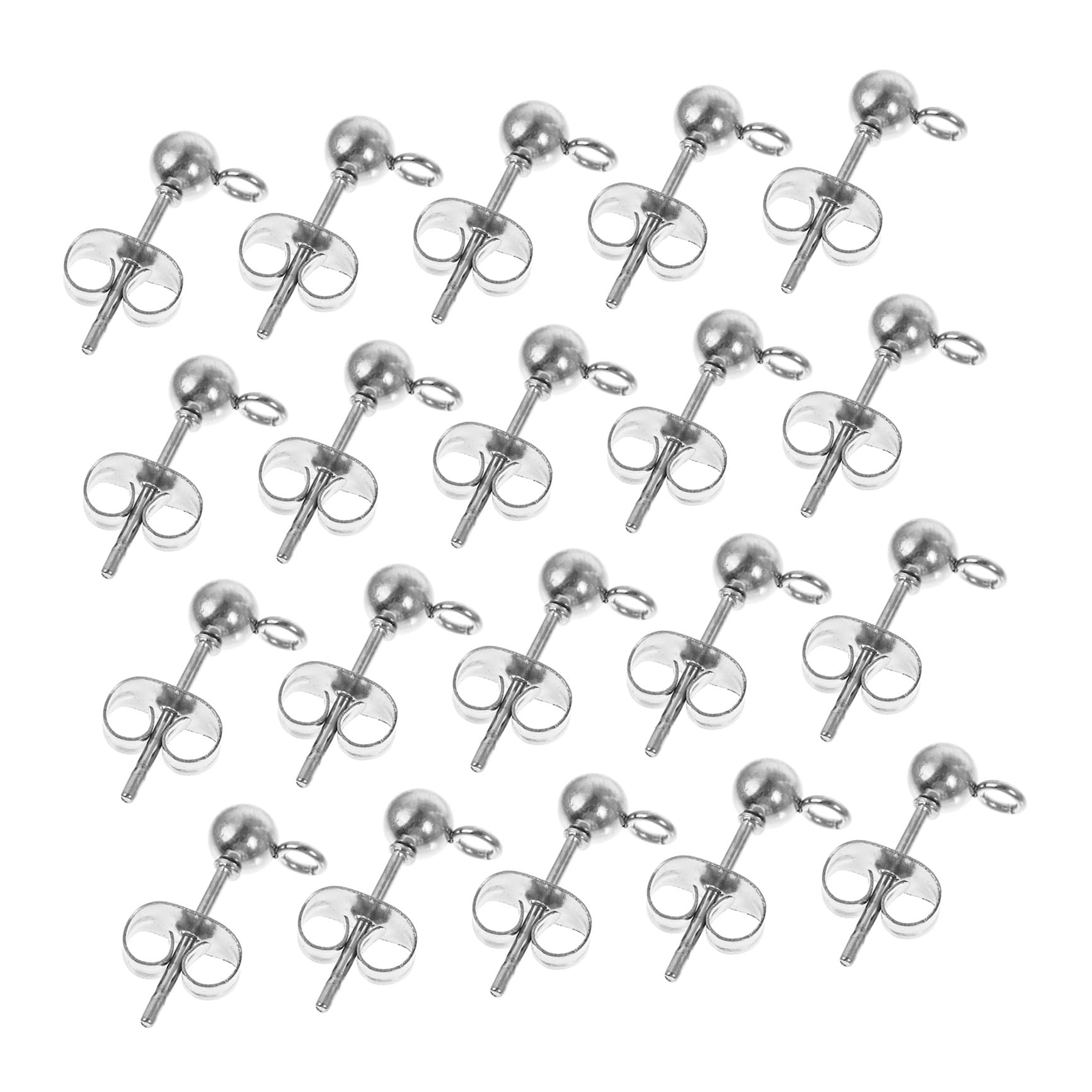 LIFKOME orecchini di perle hoop earrings Gioielli alla moda orecchino fai da te perlina rotonda orecchini a bottone orecchini fai da te orecchino di moda Acciaio inossidabile Silver