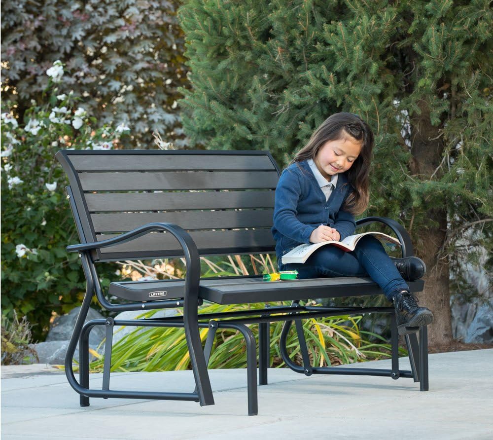 LIFETIME 60276 Glider Bench, Harbor Gray