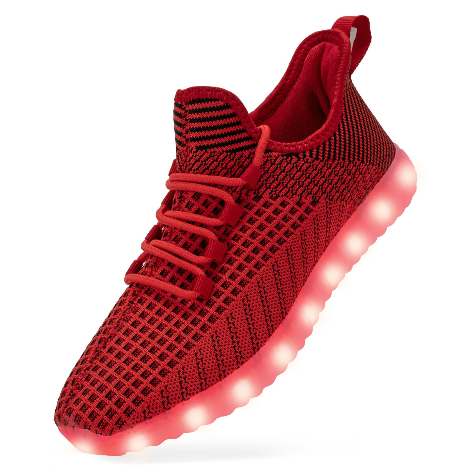 BosenHulu Light Up Shoes for Women Men, Unisex USB Charging LED Shoes Adult Halloween Mesh Upper Glowing Luminous Trainers Dancing Flashing Sneakers