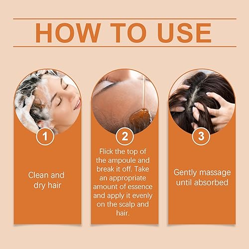 Miniatura 7 de Ampollas para el crecimiento del cabello con extracto de raíz de cúrcuma, tratamiento del cuero cabelludo a base de plantas para cabello más grueso,