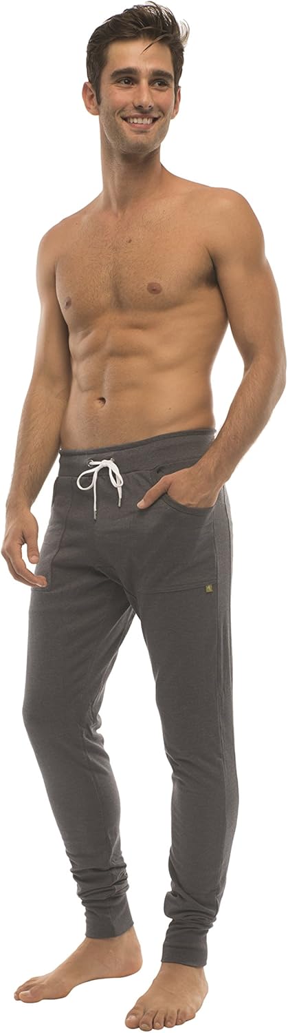 4-rth Men's Long Cuffed Perfection Yoga Pant (Medium, Charcoal)